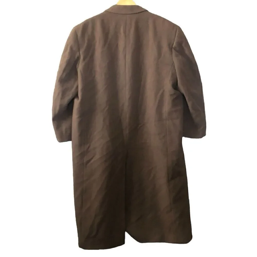 SILVER CLOUD wool/nylon/cashmere Blend Brown/Rust Dress overcoat size 46 Long